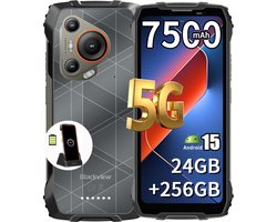 Blackview BL7000 Robuuste Smartphone & Oplaadstation Base Oplader Stand - 6.78 inch 120Hz - Android 15 - 24GB RAM - 256GB ROM - 50MP + 32MP Camera - 7500mAh - IP68 Waterdicht Outdoor Telefoon - Dual SIM 5G - NFC, OTG, GPS, FM - Zwart