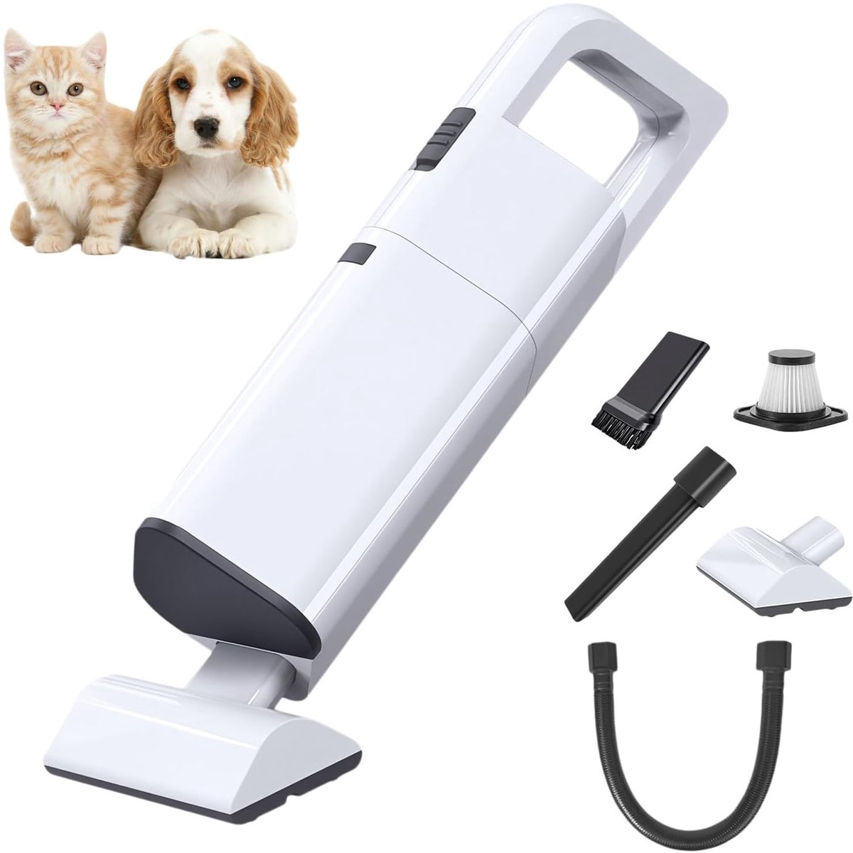 Dierenhaar stofzuiger-Kruimelzuiger - handheld huisdier haar verwijderaar-draadloze stofzuiger voor huisdieren-honden katten haar remover-compact mini stofzuiger-AKS-801-wit