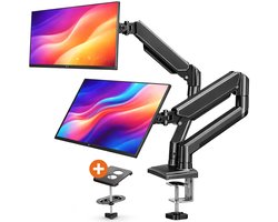 Skoov Monitor Arm met gasveer - Voor 13-32 Inch - 2 schermen - Beugel - Monitor - Stand - Houder - Steun - Extra stabiel - Zwart