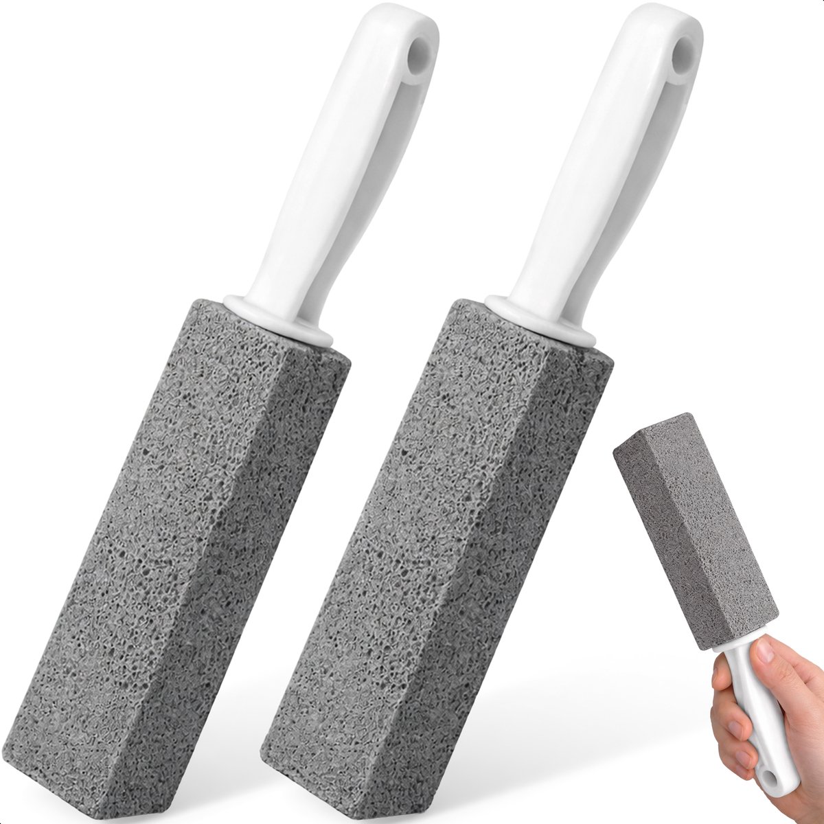 Jespro Puimsteen voor wc - 2 stuks - Urinesteen verwijderaar - Poetssteen - Borstel - Toilet - Eelt - Urinoir