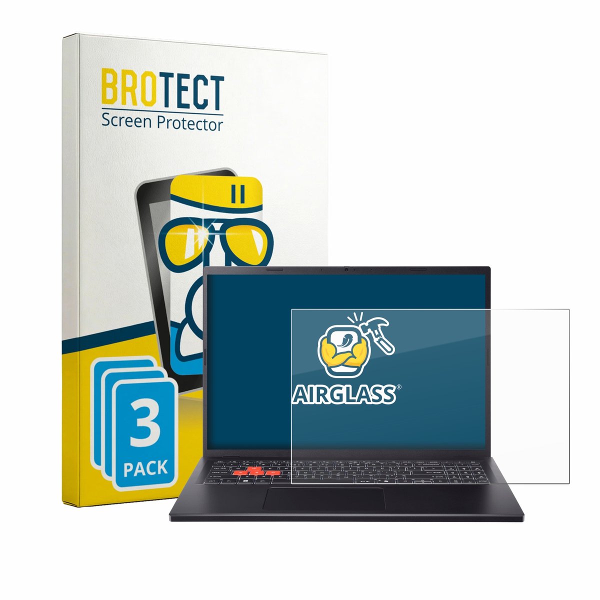 Screenprotector 3 Stuks voor Acer Nitro Lite 16 NL16-71G Beschermglas transparant