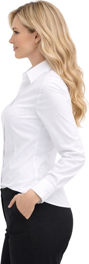 Casual Dames Blouse Wit - Overhemd - Mode - Fashion - Maat M