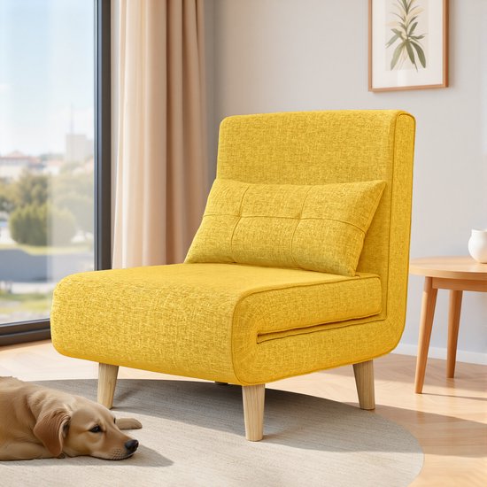 Bealife AR50 Slaapbank - Verstelbare -137 × 72 × 72cm - Geel