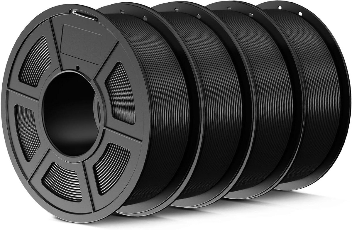3D printer filament - PLA spoelen - Modelbouw printen - Vier kleuren set - 44 kg totaal - Zwart