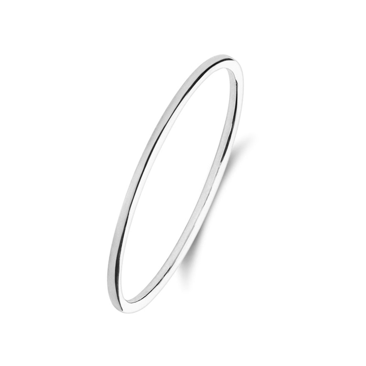Lucardi Dames 14 karaat witgouden ring small - Ring - 14 Karaat Goud - Zilver - 20 / 63 mm