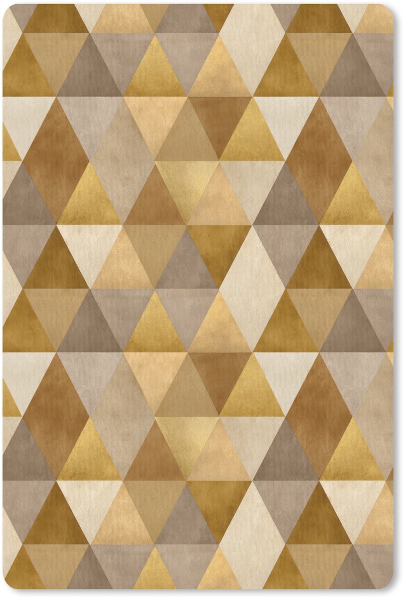 Muismat 13x20 cm - Mousepad Geometrisch - Driehoek - Goud - Muismatten