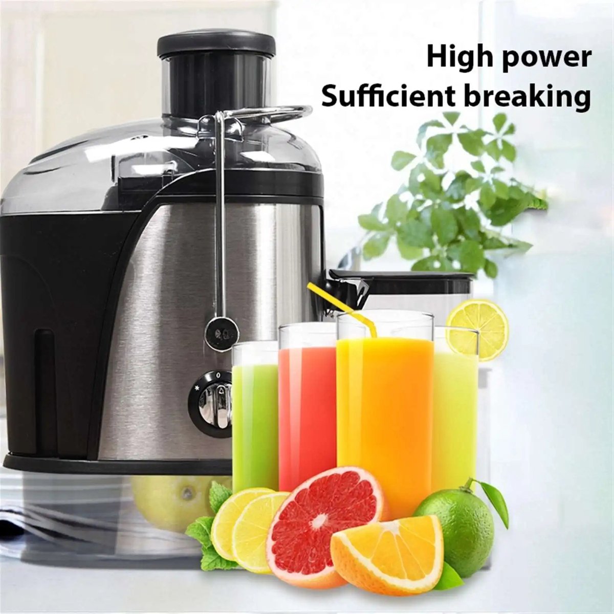 smoothie Blender - Mixer - Brede Voerbak - Dual Speed - groentepers - snelle sapcentrifuge - Slowjuicer voor Groenten & Fruit thumbnail 6