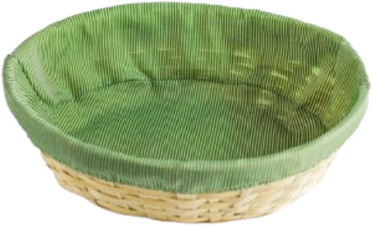 MPLCo - Multifunctionele Opbergmand - Decoratieve Mand - Mand met Cover - Natuurlijke Bamboo Organizer - Opbergmand Badkamer voor Keuken & Slaapkamer - Ovaal - 29 x 21 x 7 cm - Natuurlijk / Groen