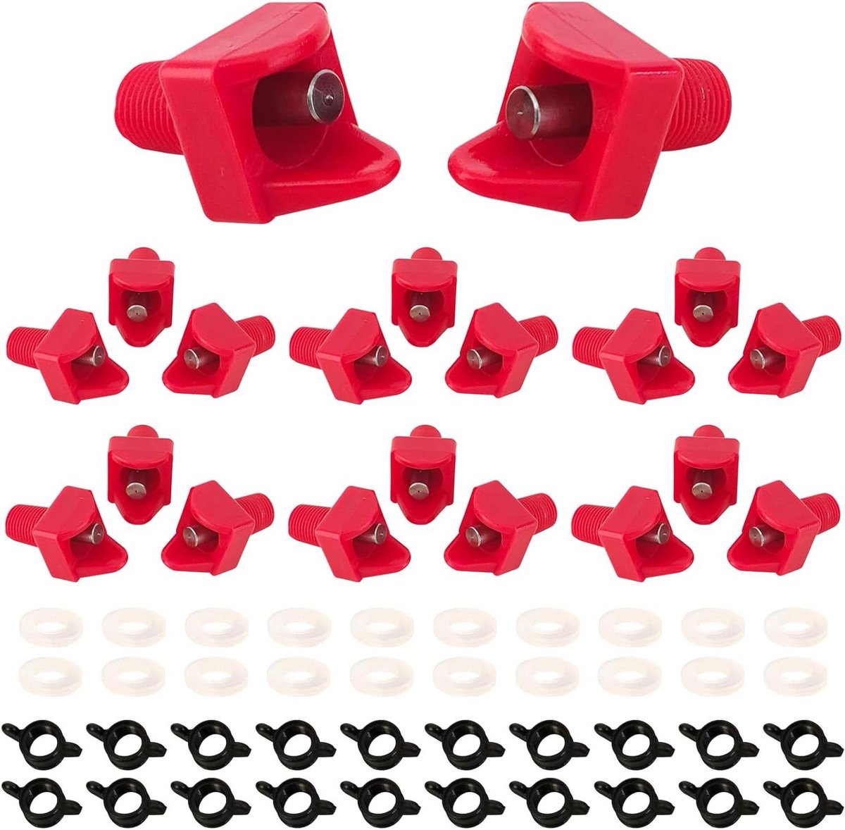 Kip waternippels - Pluimvee drinkbak - Automatisch drinken - Lekvrij ontwerp - 20 stuks - Rood