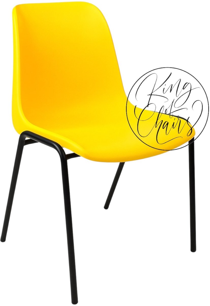 Kantinestoel Helene Geel - zwart onderstel kantinestoel stapelstoel kuipstoel vergaderstoel tuinstoel kantine stoel stapel stoel tuin stoel kantinestoelen stapelstoelen kuipstoelen arenastoel schoolstoel bezoekersstoel Everardo