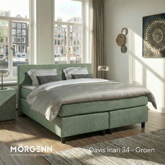 Anno Boxspring Amsterdam Pocketvering Lentegroen 180x200 cm - €865,00
