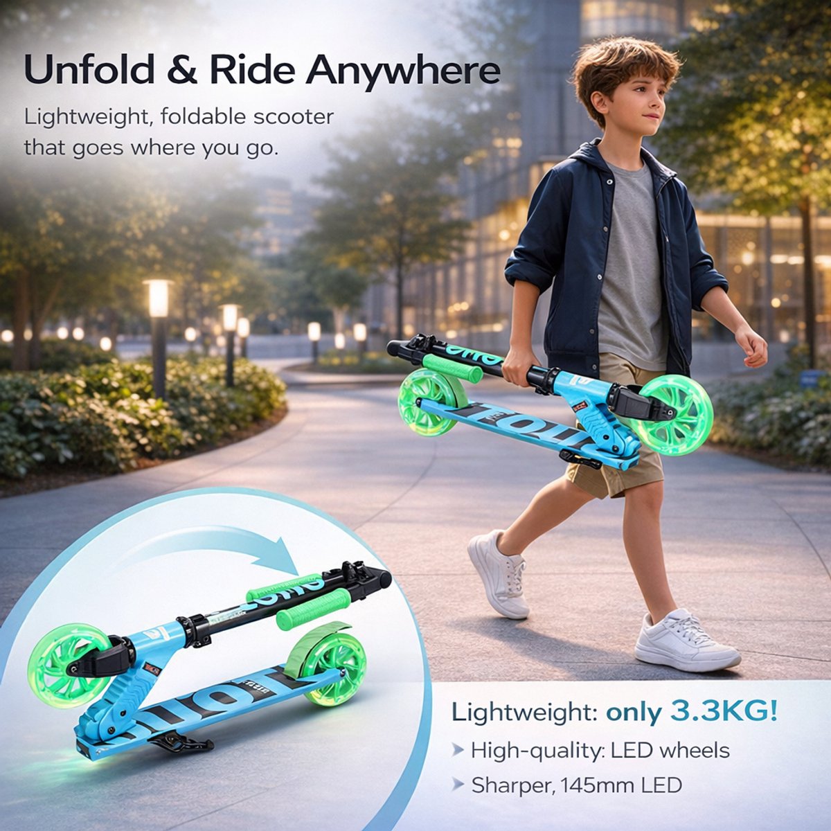 Suotu Kinderstep - Step - lichtgevende wielen - EXTRA BREEDE