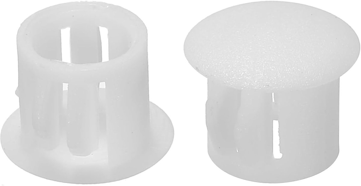 Hole Plugs Plastic - 50pcs 10mm (3/8") Screw Bumper - Flush Snap Type Round Hole Cover Caps voor Round Holes in Cabinet Furniture en Kitchen - Wit