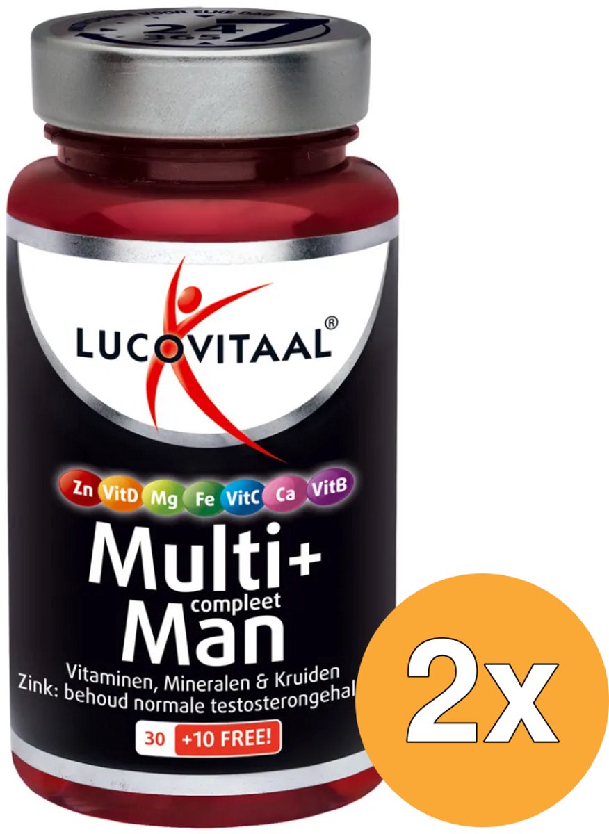 2x Lucovitaal Multi+ Compleet Man (40 tabletten)