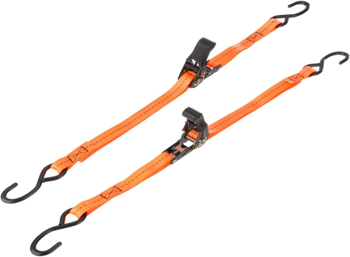Boat Trailer Mirror Lashing Straps - 1"x5' - 1750lbs Breaking Strength - Ratchet Adjustable Straps met S Haak voor Marine Trailing en Boating - Oranje