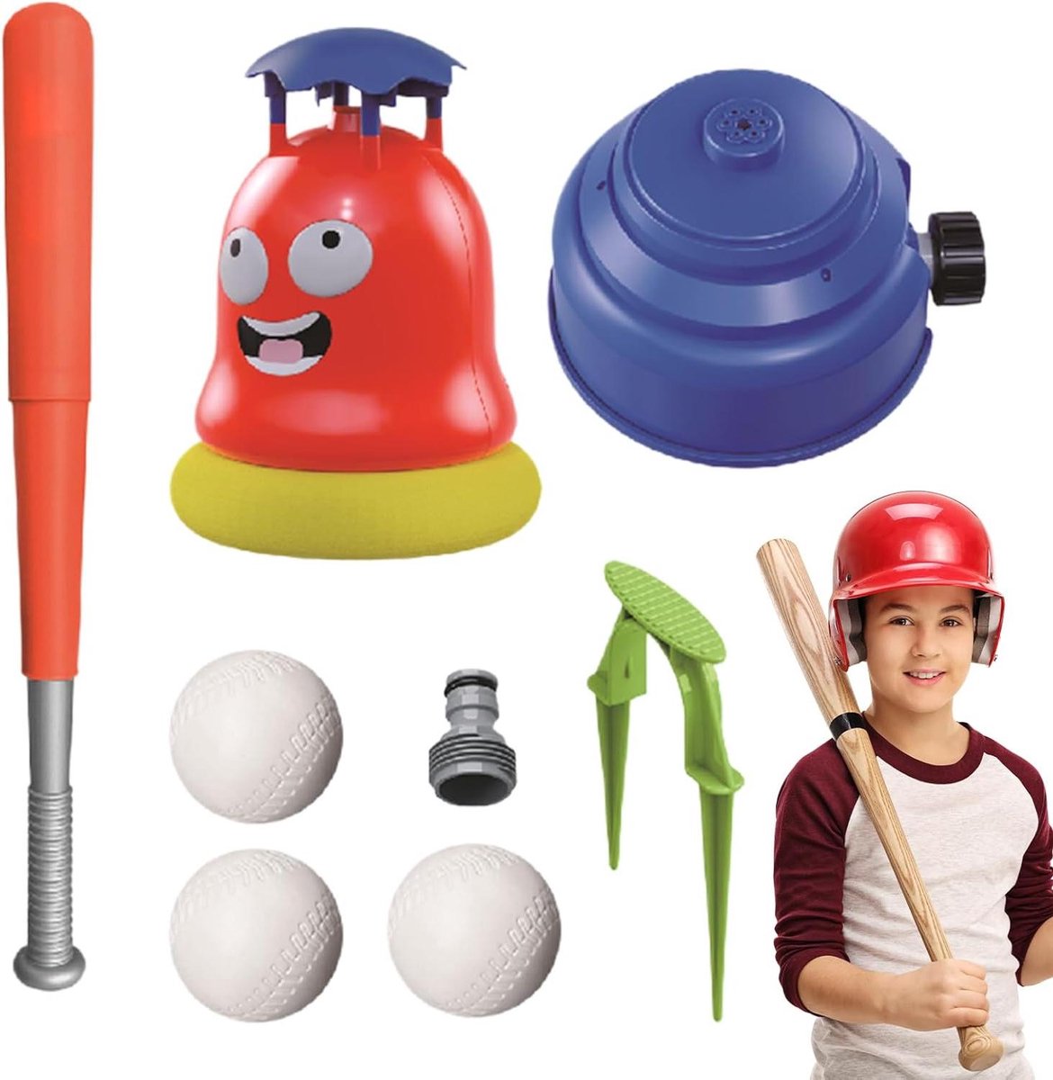 Watersproei Honkbalset - Water Spray Baseball - Buitenspelen - Innovatieve Sproeiactie - 28 x 19 x 19 cm - Meerkleurig