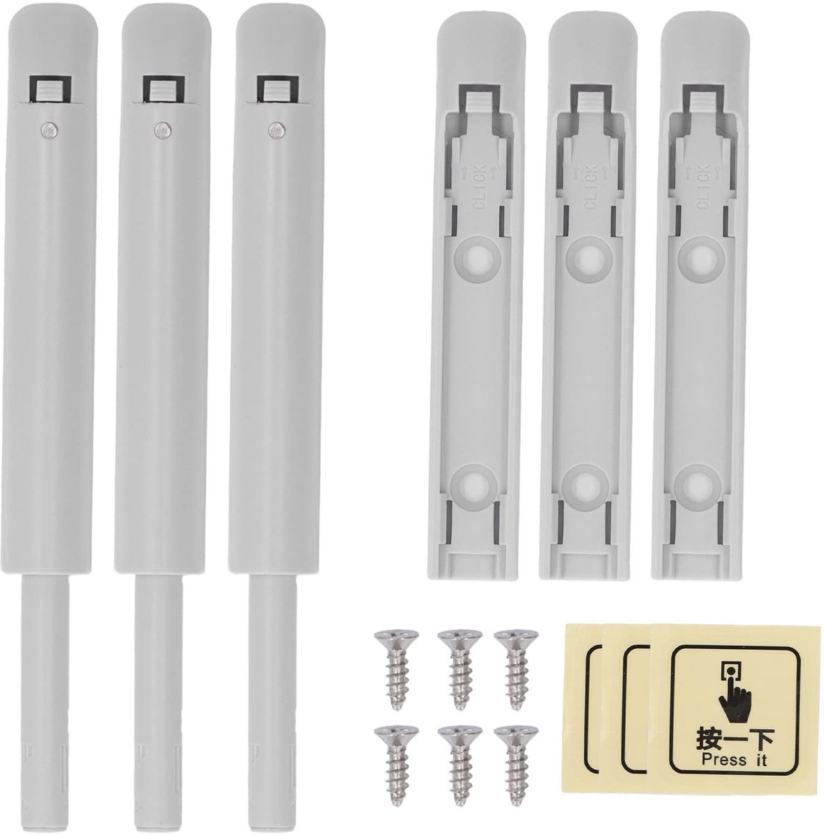 MTTproducts - Push Klink Demper voor Kastdeuren met Veiligheidsfunctie