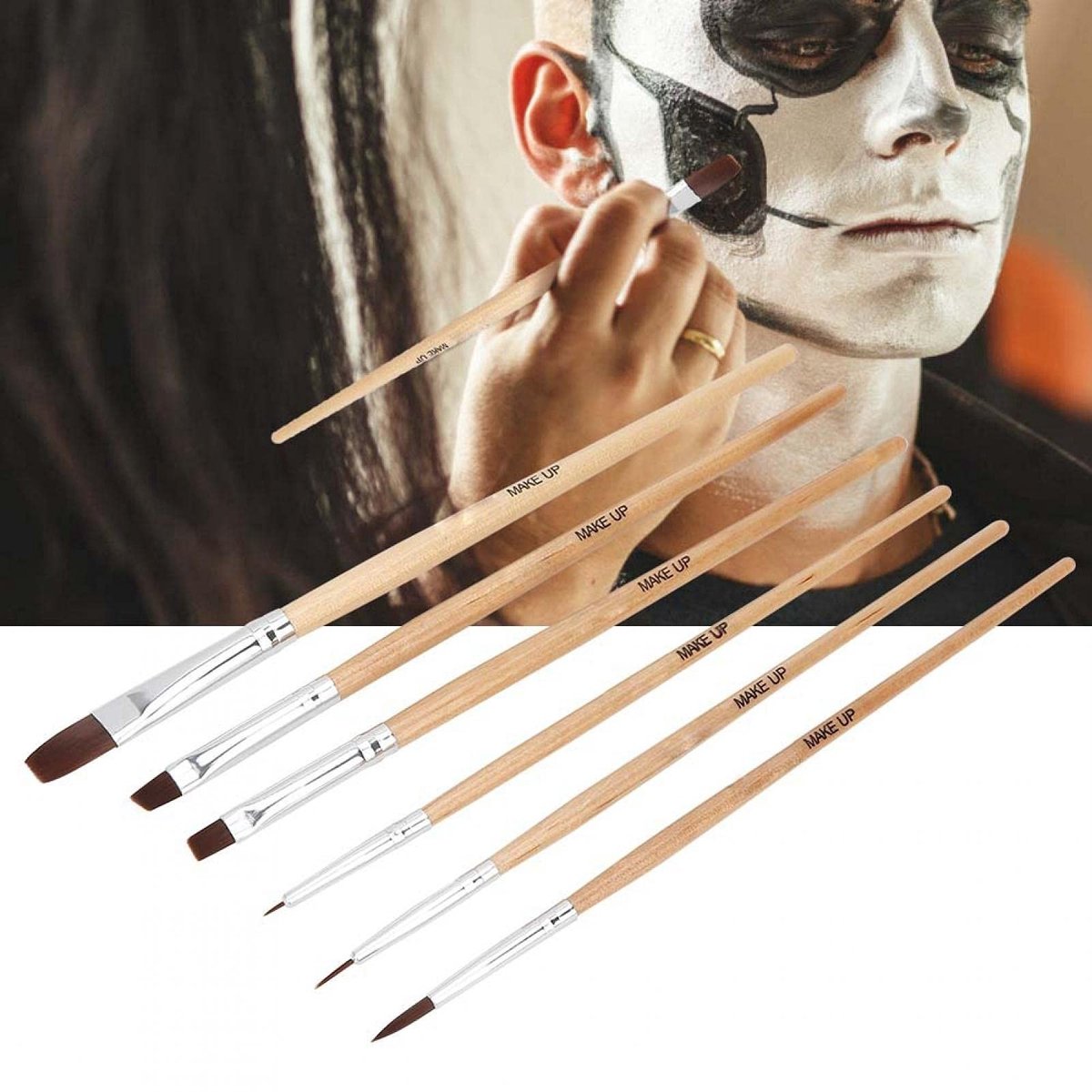 MTTproducts- Olieverf Borstels Set - 6 Stuks - Professionele Make-up Borstels - Aquarel Kwasten - Geschikt voor Beginners en Experts - Gemakkelijk Schoon te Maken