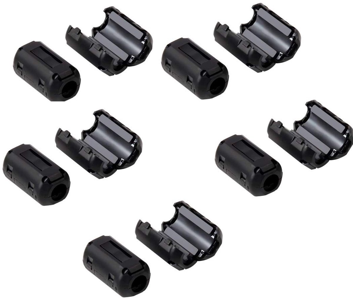 MTTproducts Interference Filter - Ferriet Filter - Verbeter Signal Kwaliteit - 10x Ferrite Core - Geschikt voor USB en Audio Kabels - Vermind...