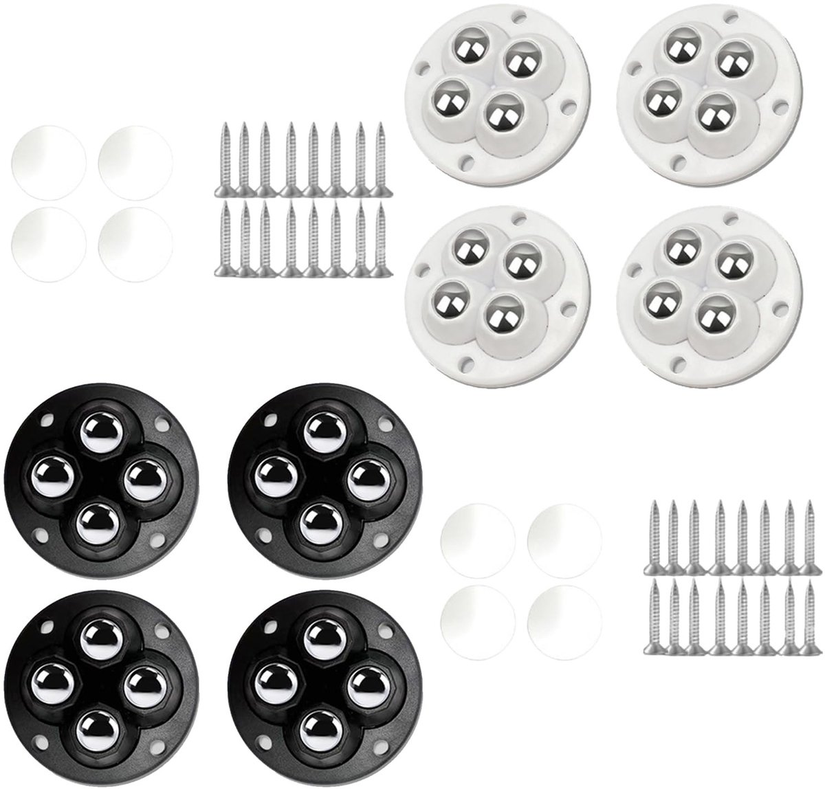MTTproducts- Rolwiel 8 Stuks - Zelfklevend - Meubelwielen - Kleine Wielen - Vuilnisbakken - Opbergdozen - Ultradun Design