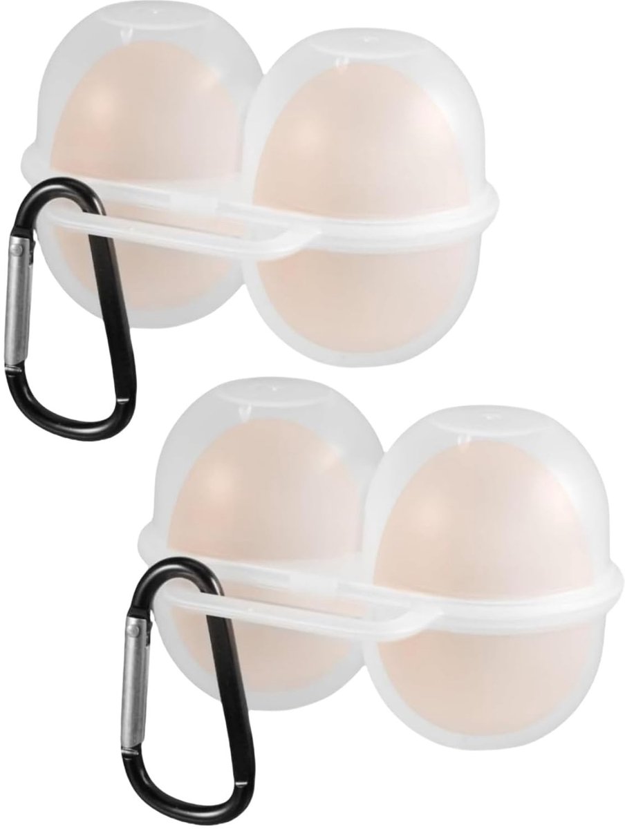 NTH products- Eiertransportbox 2 stuks - Kunststof Eierdoos - Eierhouder voor 4 Eieren - Beweegbare Doos - Outdoor/Camping - Voedselveilig PP