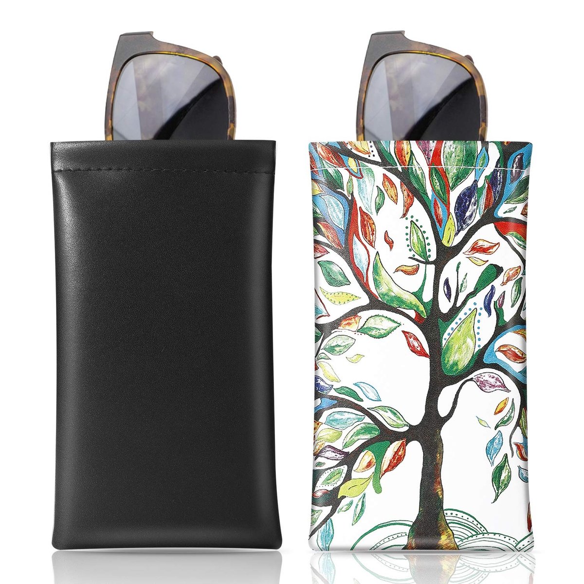 NTH products- Brilcase - Zachte Fluwelen Voering - Brillenhoes - Brillenetui Dames/Heren - Microfiber PU-leer - Inclusief Reinigingsdoek