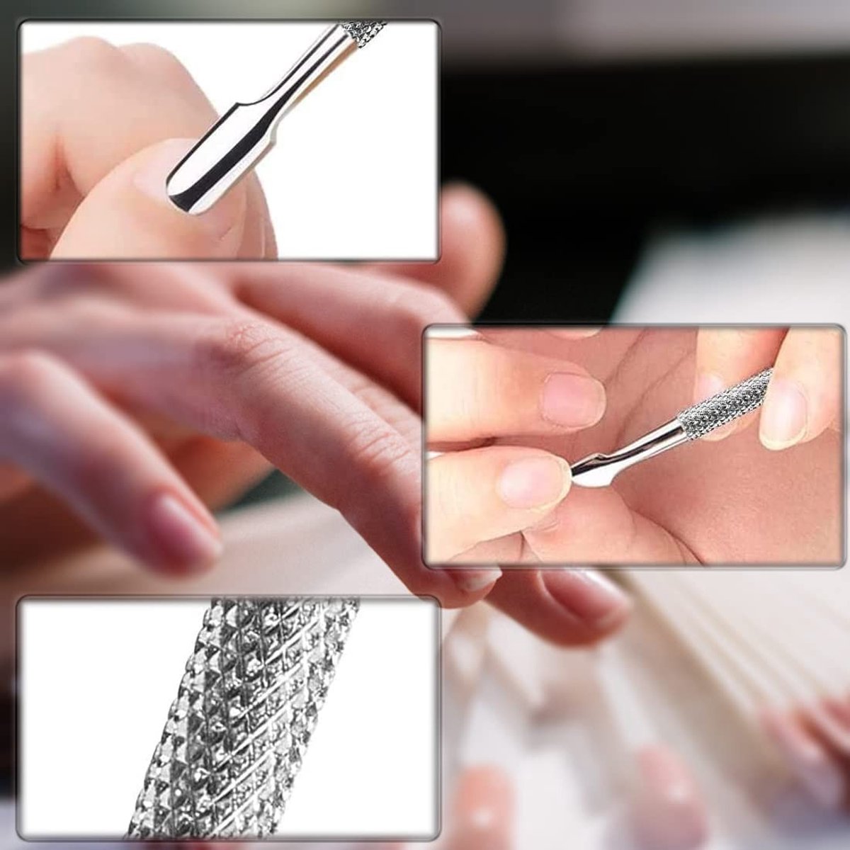 MTTproducts- Nagelriemschuiver Professioneel - Roestvrij Staal - Ergonomische Handgreep - Antislip Grip - Duurzaam - Driehoekig Design - Nagelverzorging