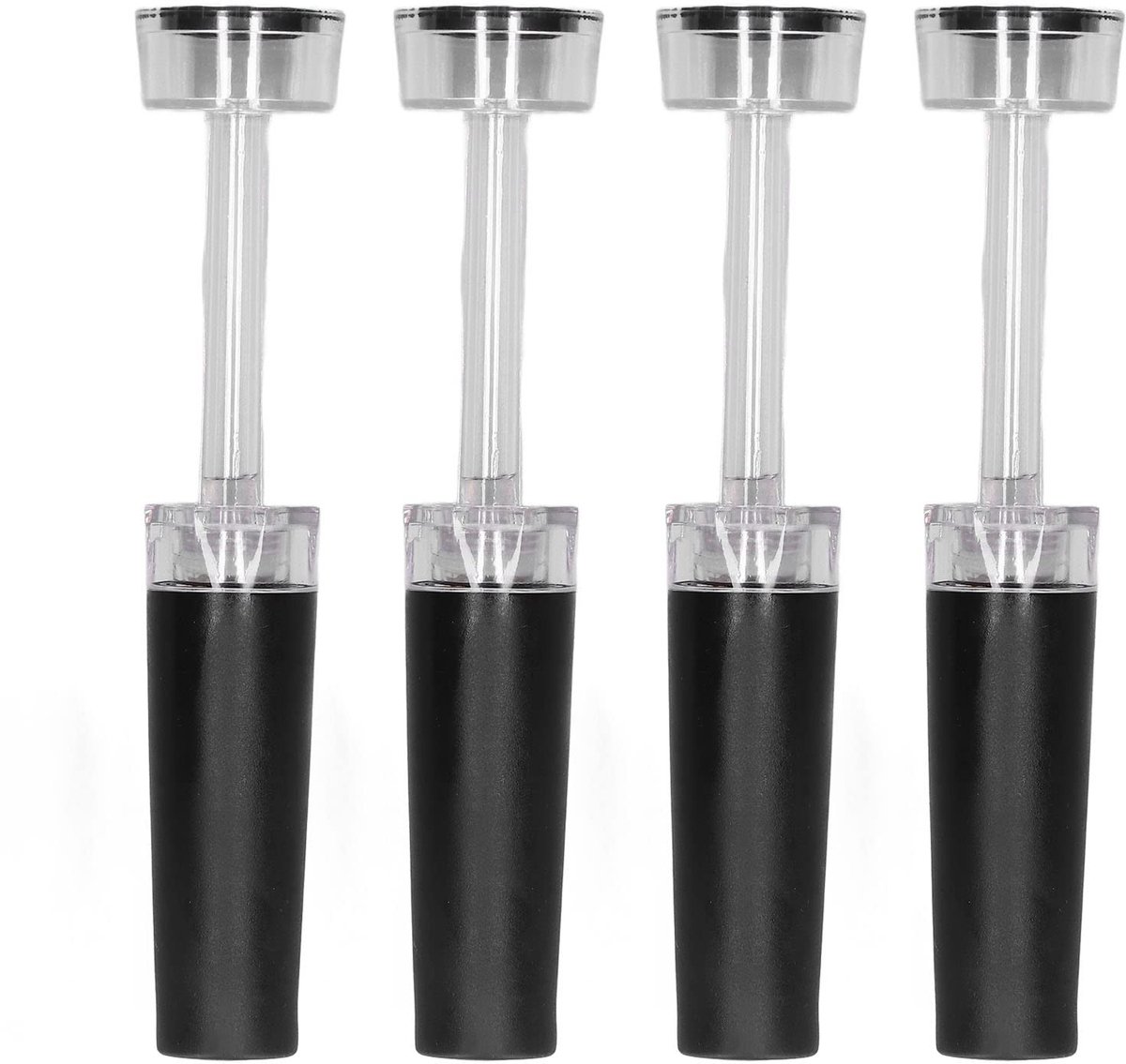 MTTproducts- Wijnstopper Vacuüm 4 Stuks - Herbruikbare Flessenstop - Lekdichte Kurk - Siliconen - Voor Wijn/Bier/Champagne - Voorkom Oxidatie - Flesstopper