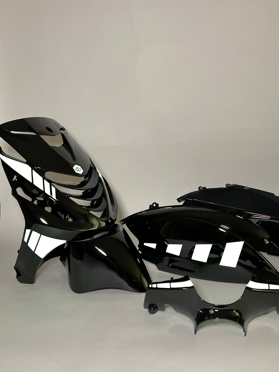 Piaggio Zip Stickerset - Striped - Wit