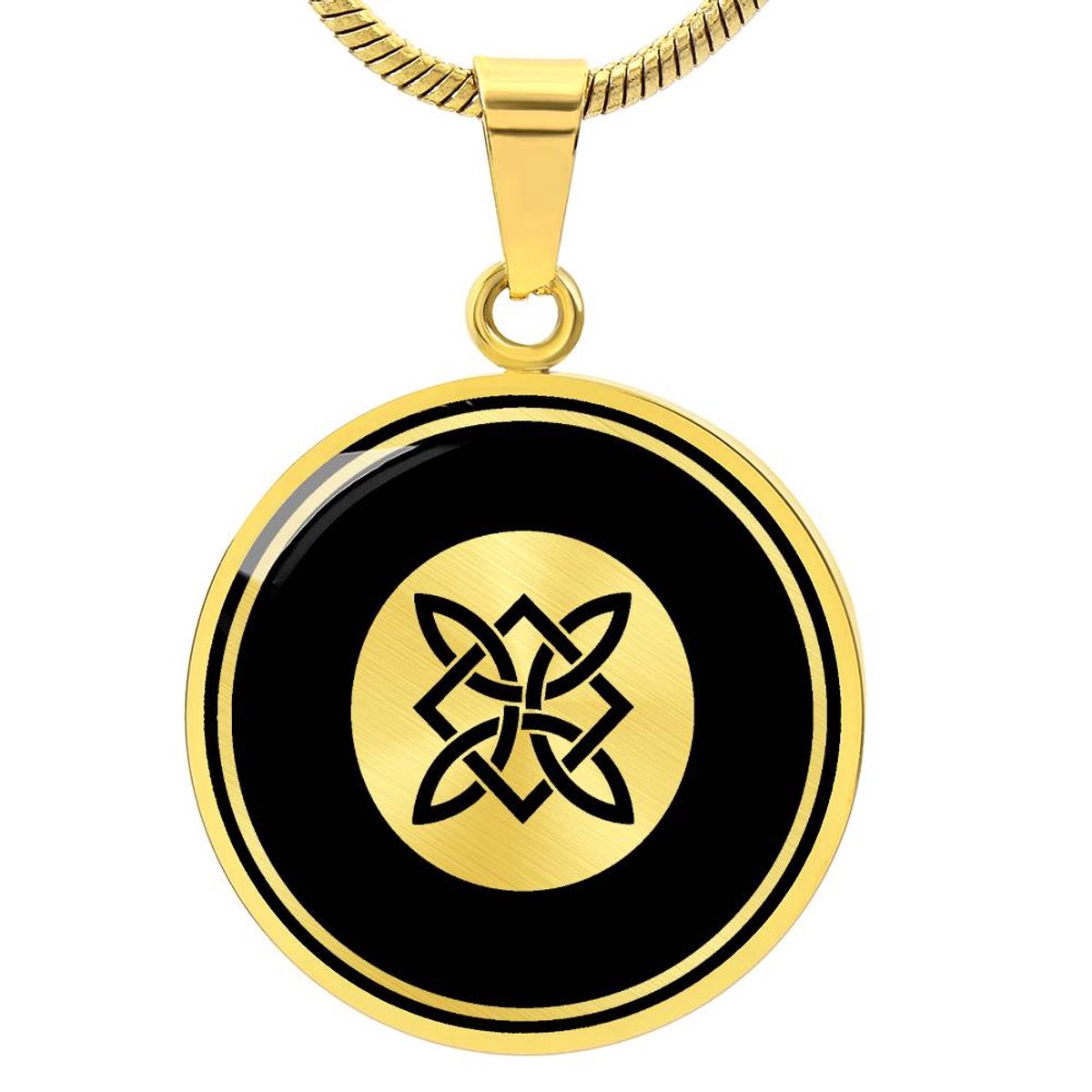 Symbolic Gifts - Keltische Knoop Ketting Goud Kleurig Waterproof Celtic Knot Hanger - Premium Stainless Steel - Sieraad Cadeau - Verstelbaar 45 - 56 cm