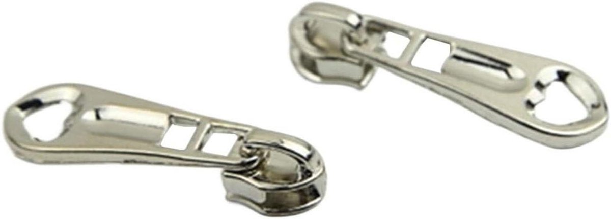 Rits Vervanging - Rits Trekkers - Kleding Reparatie - Eenvoudige Installatie - 10 Stuks - Zilver