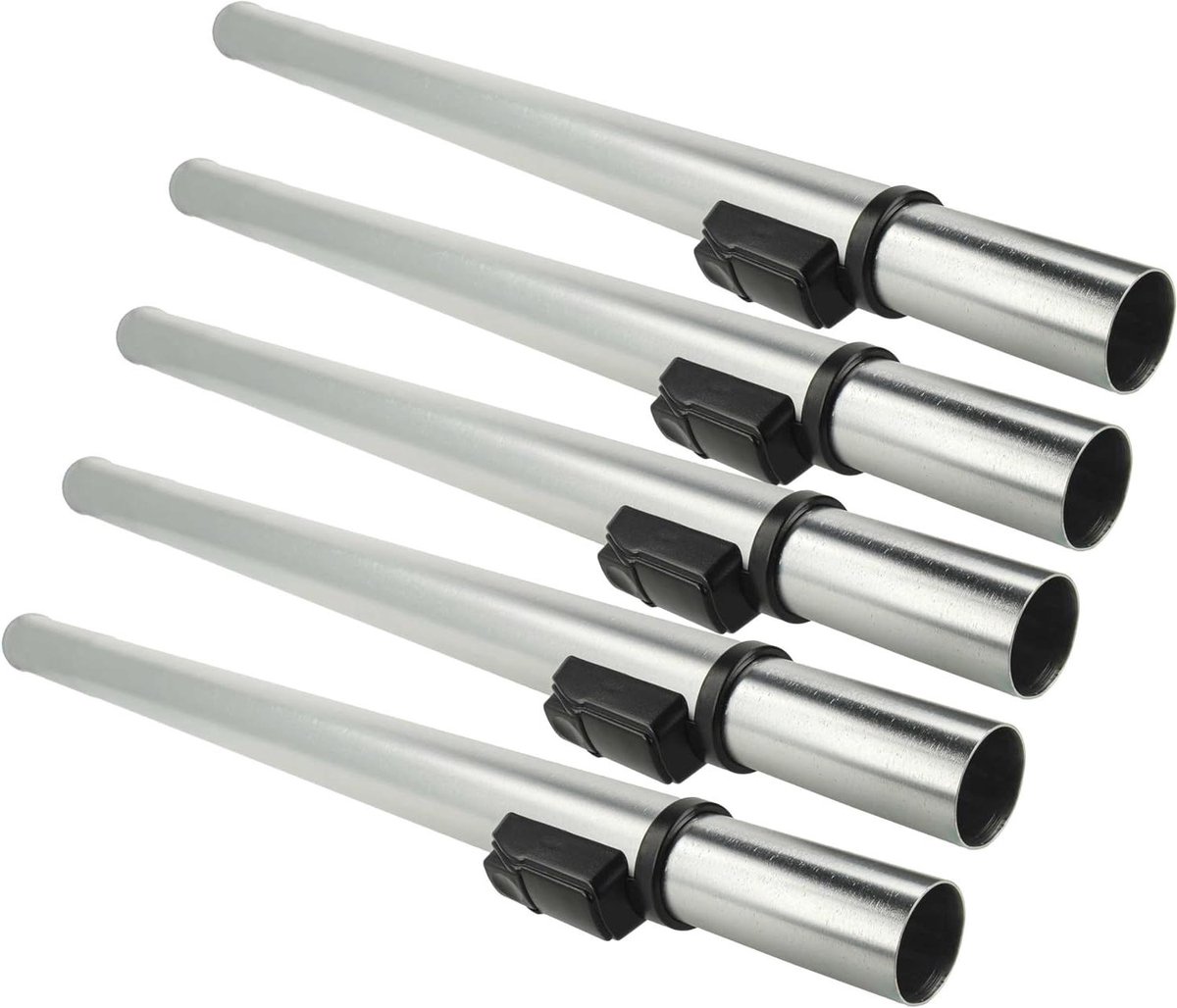 Stofzuigerbuis Set - Zuigbuis Telescopisch - Stofzuigen Thuis - Uittrekbaar 60-94cm - 32 mm - Zwart Zilver
