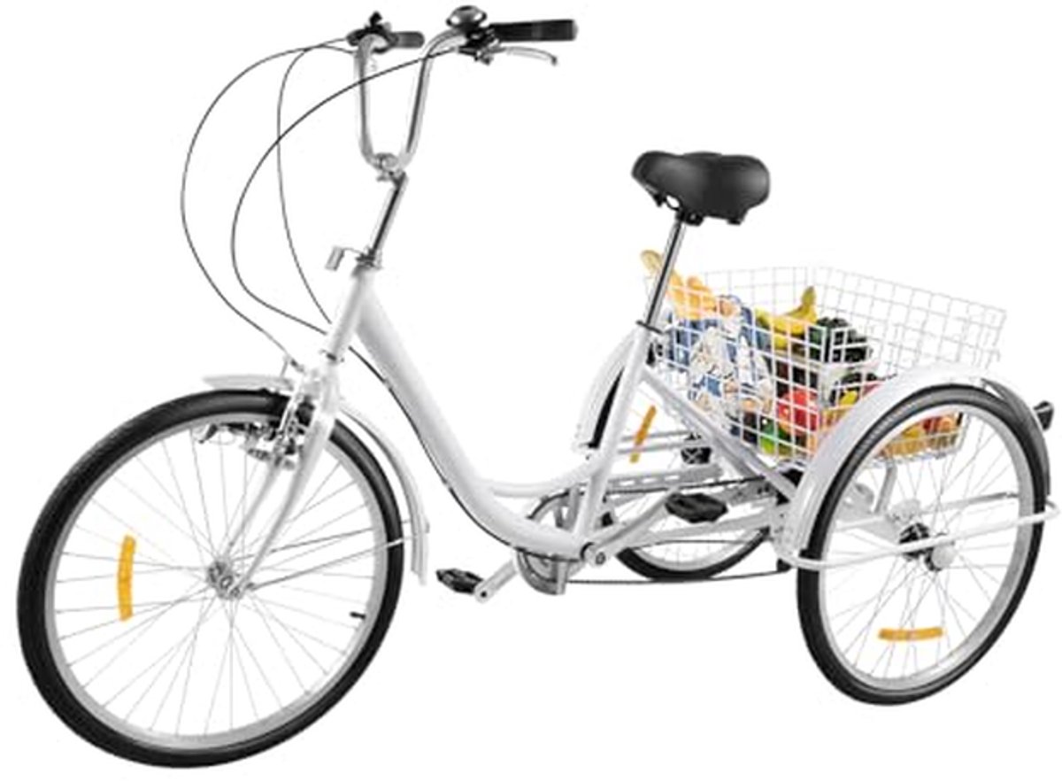 Driewieler met 6 versnellingen en 24 inch wielen voor volwassenen