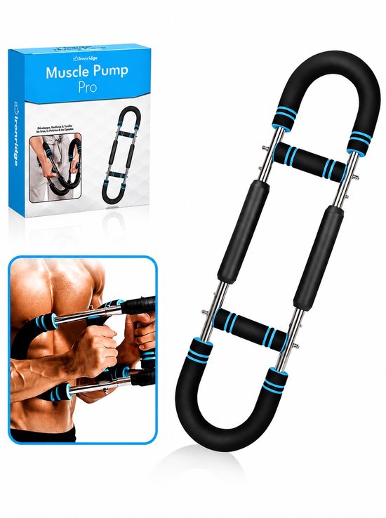 ​​Ironridge® Muscle Pump - Multifunctionele Fitness Trainer - Fitness Accessoires - Fitness Apparaten Krachttraining - Fitness voor Boven- en onderlichaam - Borst en Armen - Rug en Schouders - Benen - Buikspieren - Chest Trainer - Buigveer