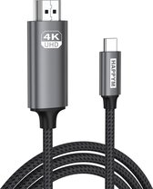 USB-C naar HDMI Kabel 4.5 Meter Lang – 4K 60Hz – Laptop Tablet Smartphone – TV Monitor Projector