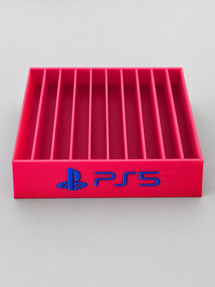 PS5 Gamehouder – Organizer voor PlayStation 5 Games | 3D Geprinte Standaard voor Gamehoesjes Red