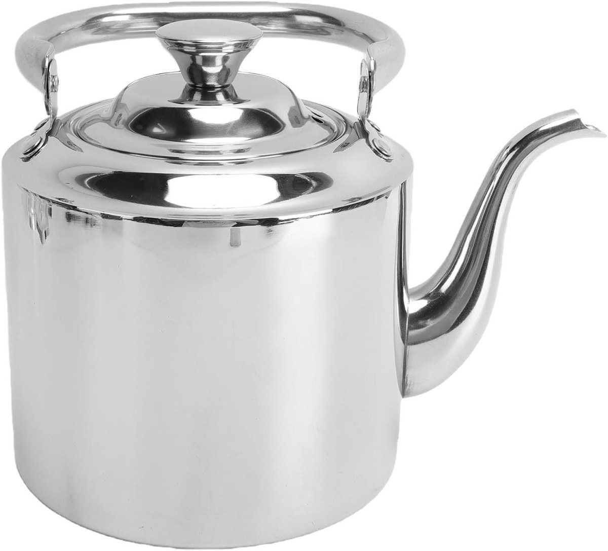 Theepot met Kookplaat - Zwanenhalsketel - Nauwkeurig Gieten - Verwijderbare Zetgroep - 2 Liter - Zilverkleurig