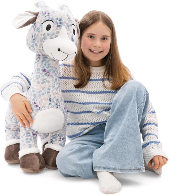 NICI 62419 Winny Winterfur Cuddly Giraffe 27 cm Standing Blue Soft Plush Animal Cute Stuffed Toy for Cuddling and Playing, Great Gift Idea for Children and Adults — afbeelding 5