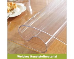 Ostepdecor Transparent PVC Tablecloth 50 x 140 cm - 1.5mm Thickness - Waterproof, Crate Resistant & Anti-Slipping - Out Eco-friendly PVC - Ideal for Home and Office