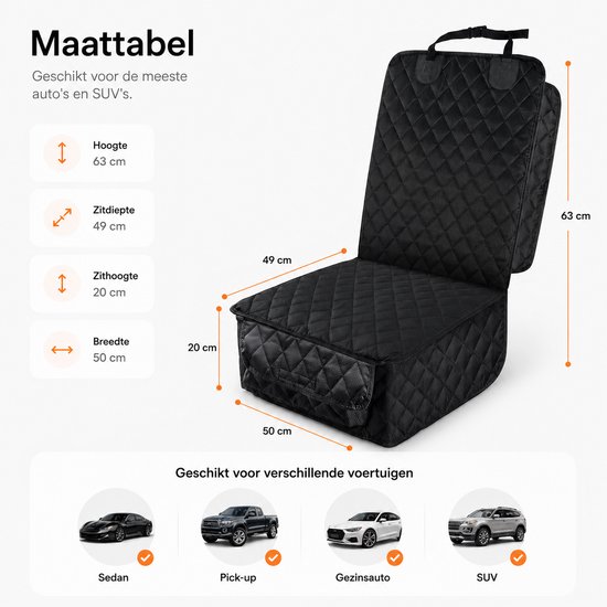 BOTC Autostoel Beschermer - Organizer voor Kinderen - Autostoel Beschermer Antislip - Zwart — afbeelding 3