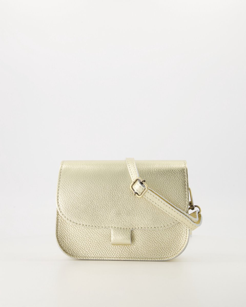 tasje- goudkleurig -leer-klein crossbody tasje