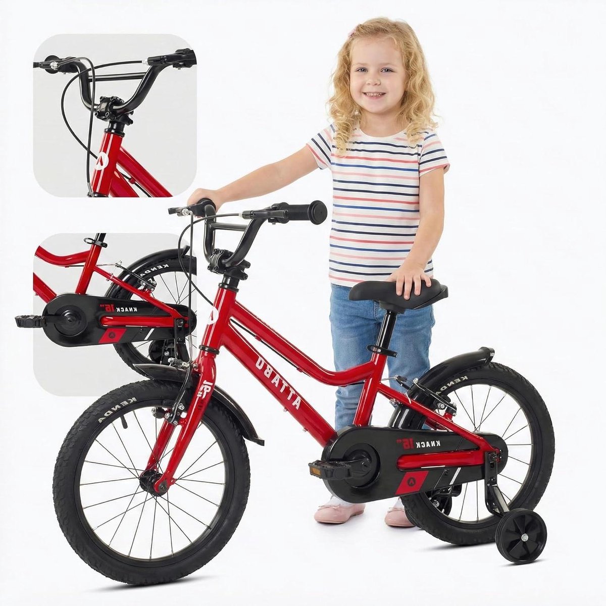 Kinderfiets Loopfiets Leren fietsen Licht aluminium frame 16 Inch Rood