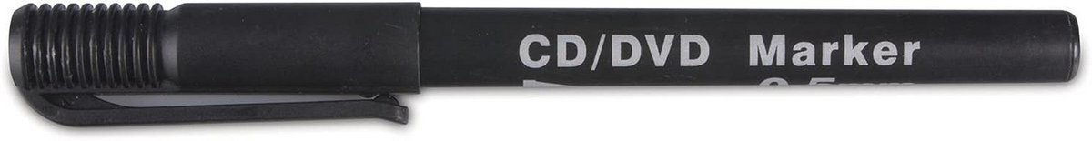 Permanente Marker voor CD/DVD en Diverse Oppervlakken - Zwart - Dunne Stift