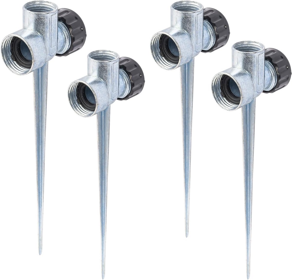 Set van 4 Stuks 1/2 Inch Sprinklerpen Basis voor Tuinslang - Stevige Zinklegering voor Gazon- en Grasinsproeiing
