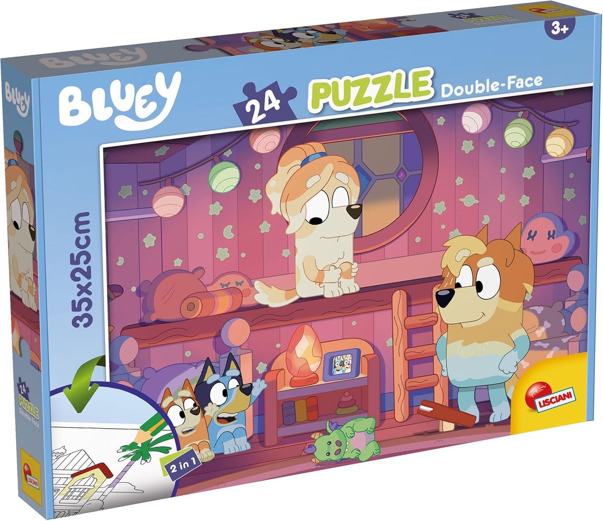 2-in-1 Kindertafel Puzzel 24 Stukjes met Kleurplaten Achterkant Educatief Speelgoed
