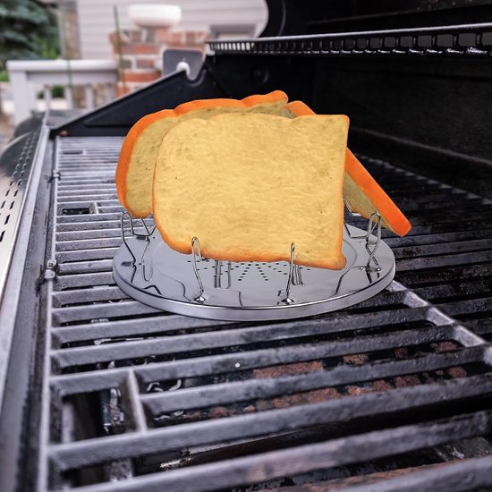 Opvouwbare Camping Toaster voor Gasfornuis - RVS Toastrek voor Buiten Koken — afbeelding 2