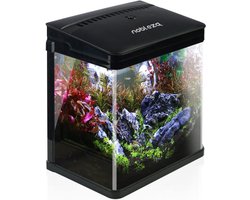 Vissen Aquarium 7 Liter – LED-verlichting & Filtersysteem – Zwart – Compleet