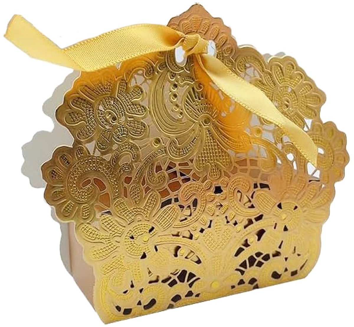 Cosensi- Geschenkdoosset 25-delig - Gouden Huwelijksgeschenkdozen - Vierkante Dozen met Patroon - Voedselveilig Papier - Duurzaam en Milieuvriendelijk - Cadeaudozen