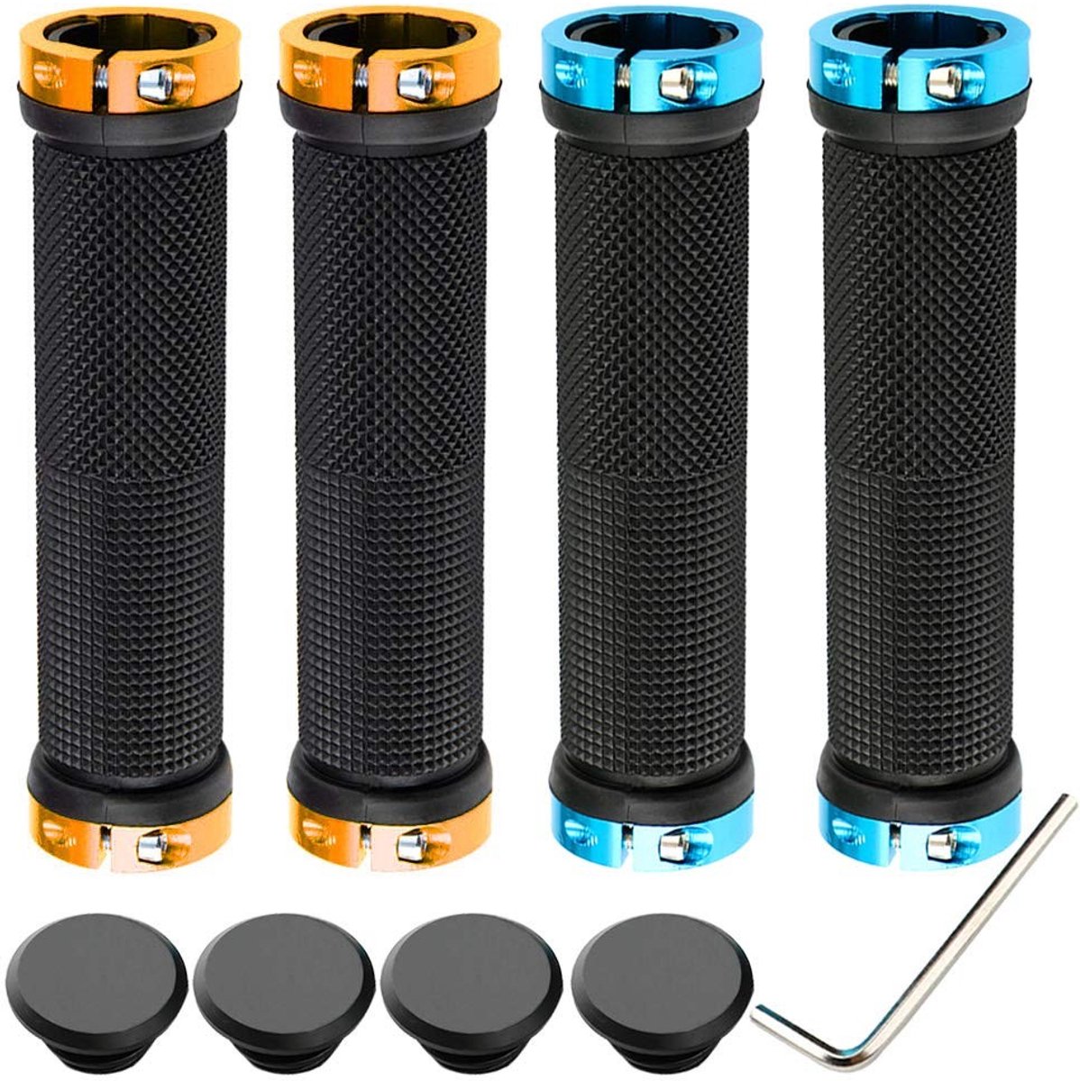 Cosensi- Fietshandgreep Antislip - Fietshandvatten Aluminium - Fietshandgrepen Set van 4 - Mountainbike Handvatten - Professionele Fietshandgreep - 13.5cm Lengte - Fietshandvat