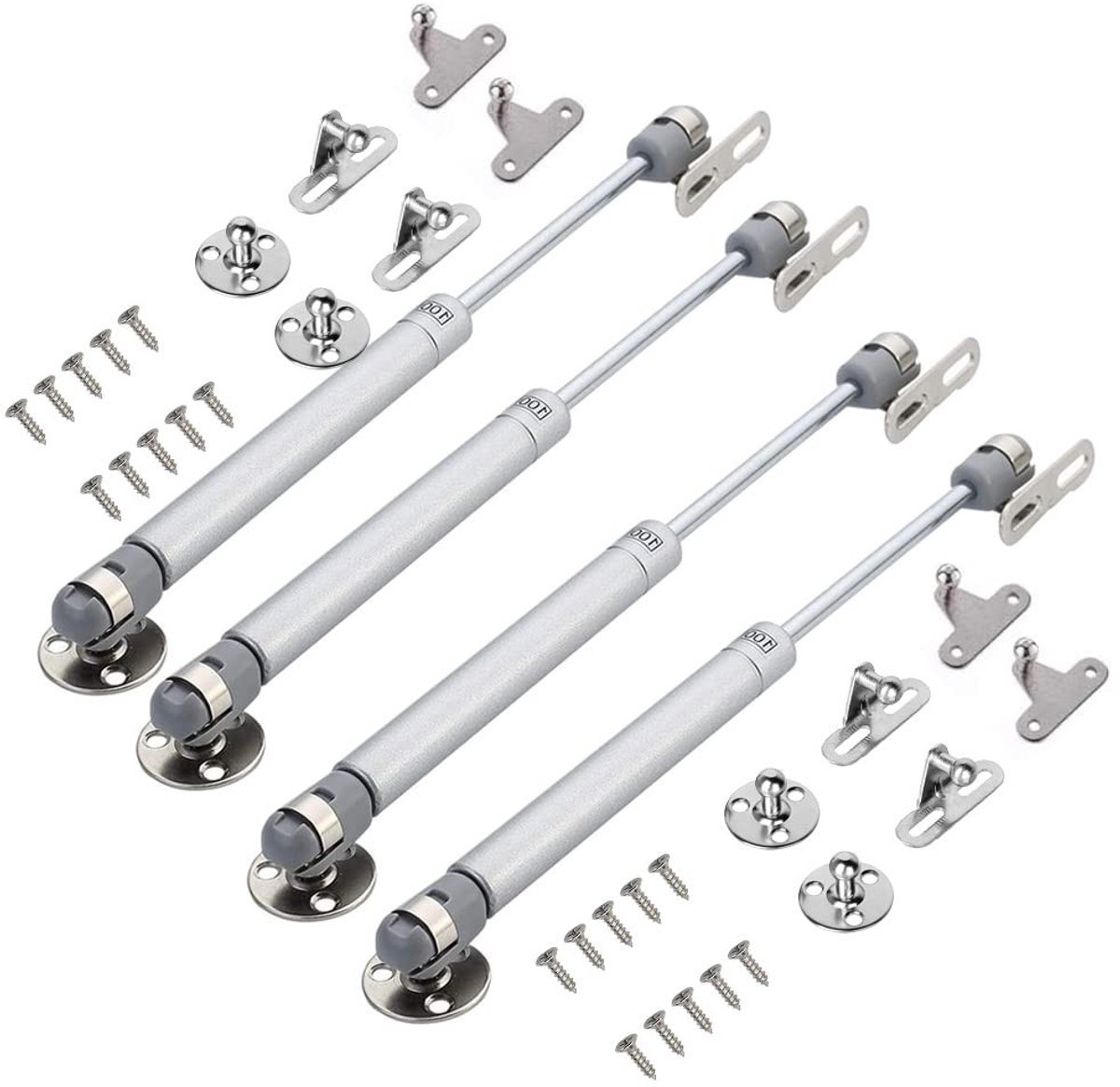 Cosensi- Gasveer 100N - 4 Stuks - Robuust - Pneumatische Steun - Demping Hinge - Geschikt voor Meubel Deuren - Lengte 270mm - Meubelgasveer